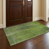 3' X 5' Green And Gray Striped Shag Washable Area Rug With UV Protection - HomeRoots - Flyclothing LLC