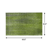 3' X 5' Green And Gray Striped Shag Washable Area Rug With UV Protection - HomeRoots - Flyclothing LLC