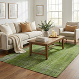 5' X 8' Green And Gray Striped Shag Washable Area Rug With UV Protection - HomeRoots - Flyclothing LLC
