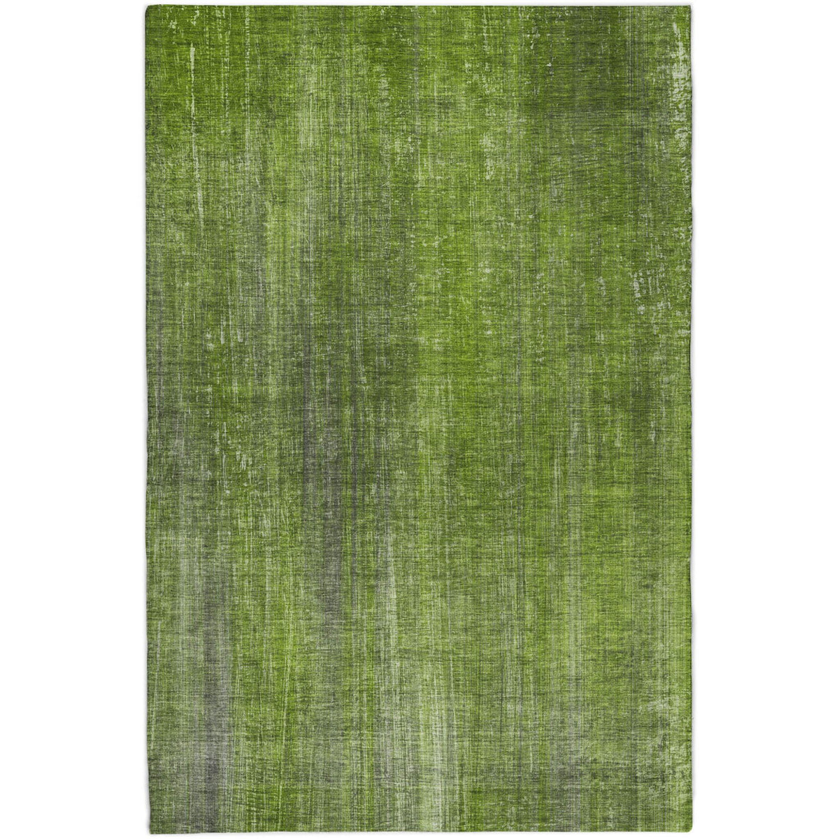 5' X 8' Green And Gray Striped Shag Washable Area Rug With UV Protection - HomeRoots - Flyclothing LLC