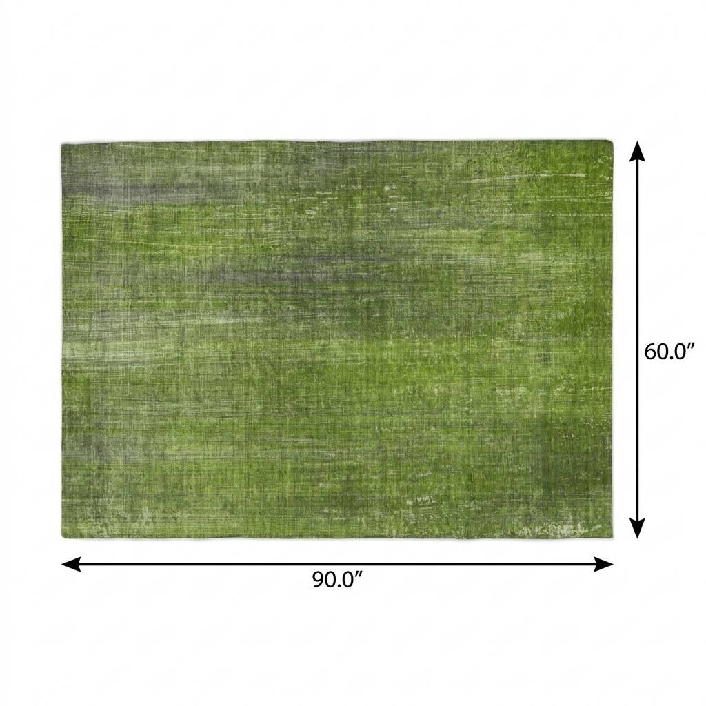 5' X 8' Green And Gray Striped Shag Washable Area Rug With UV Protection - HomeRoots - Flyclothing LLC