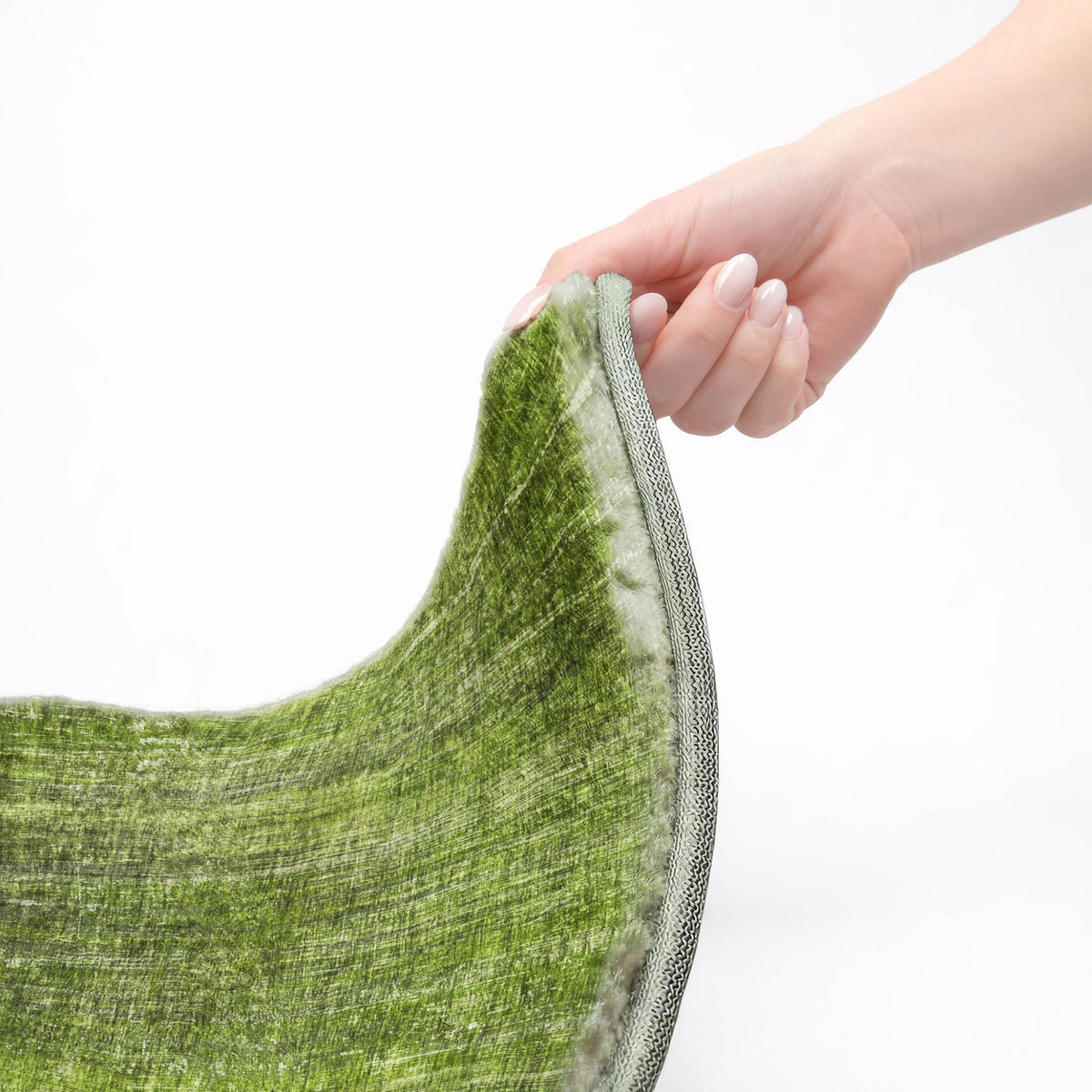 10' X 14' Green And Gray Striped Shag Washable Area Rug With UV Protection - HomeRoots - Flyclothing LLC