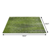 10' X 14' Green And Gray Striped Shag Washable Area Rug With UV Protection - HomeRoots - Flyclothing LLC