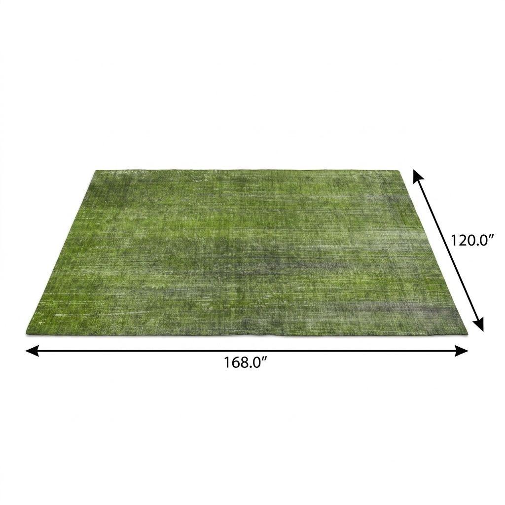 10' X 14' Green And Gray Striped Shag Washable Area Rug With UV Protection - HomeRoots - Flyclothing LLC