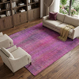 9' X 12' Lilac And Purple Striped Shag Washable Area Rug With UV Protection - HomeRoots - Flyclothing LLC