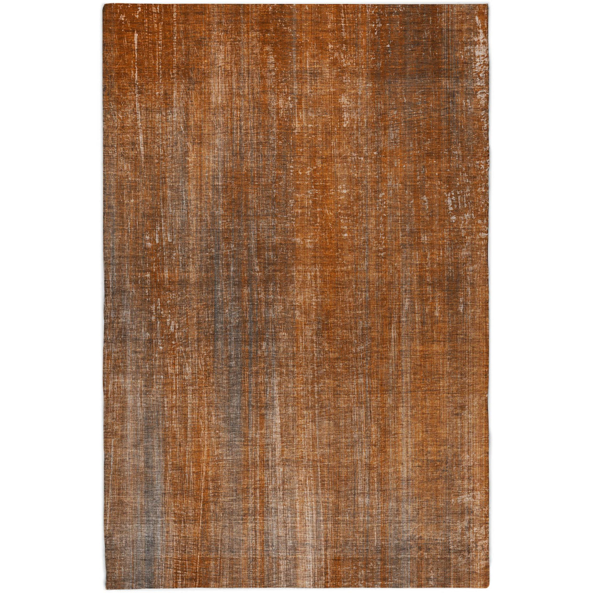 9' X 12' Orange And Gray Striped Shag Washable Area Rug With UV Protection - HomeRoots - Flyclothing LLC