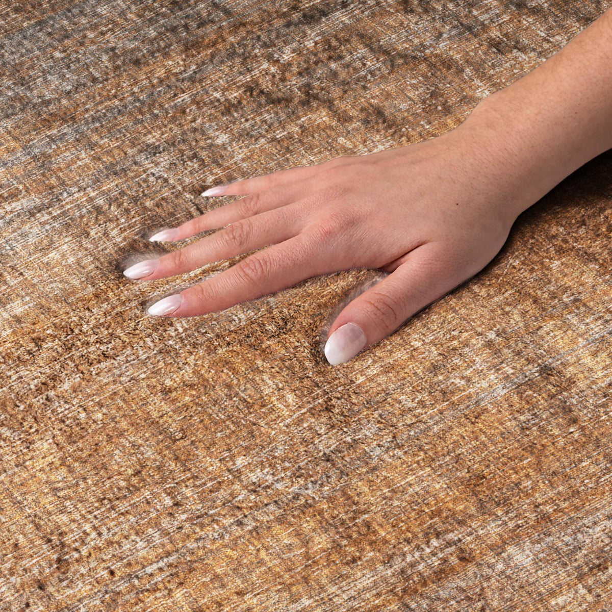 9' X 12' Orange And Gray Striped Shag Washable Area Rug With UV Protection - HomeRoots - Flyclothing LLC