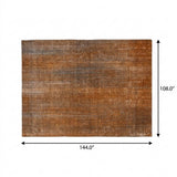 9' X 12' Orange And Gray Striped Shag Washable Area Rug With UV Protection - HomeRoots - Flyclothing LLC