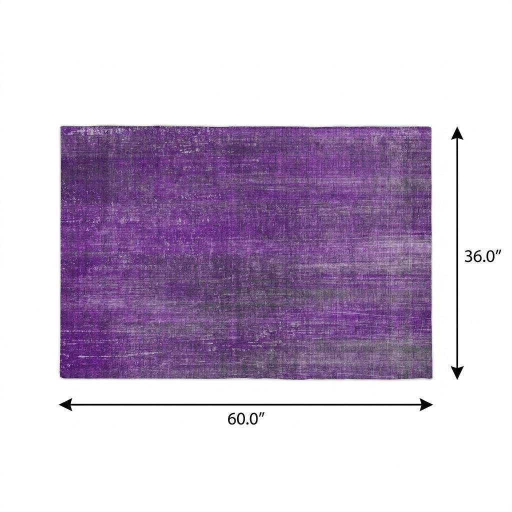 3' X 5' Purple And Gray Striped Shag Washable Area Rug With UV Protection - HomeRoots - Flyclothing LLC