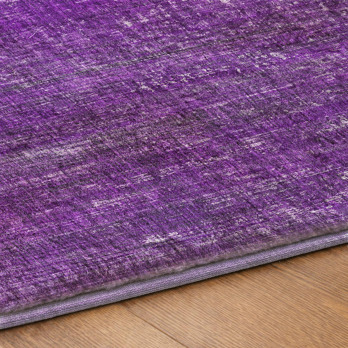 5' X 8' Purple And Gray Striped Shag Washable Area Rug With UV Protection - HomeRoots - Flyclothing LLC