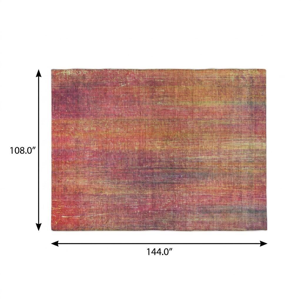 9' X 12' Red And Gold Striped Shag Washable Area Rug With UV Protection - HomeRoots - Flyclothing LLC