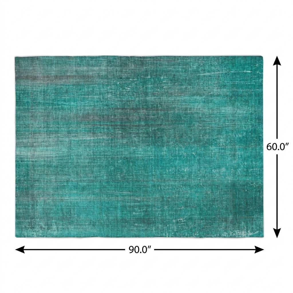 5' X 8' Teal And Gray Striped Shag Washable Area Rug With UV Protection - HomeRoots - Flyclothing LLC