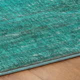9' X 12' Teal And Gray Striped Shag Washable Area Rug With UV Protection - HomeRoots - Flyclothing LLC