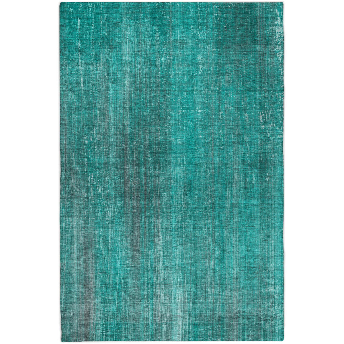10' X 14' Teal And Gray Striped Shag Washable Area Rug With UV Protection - HomeRoots - Flyclothing LLC