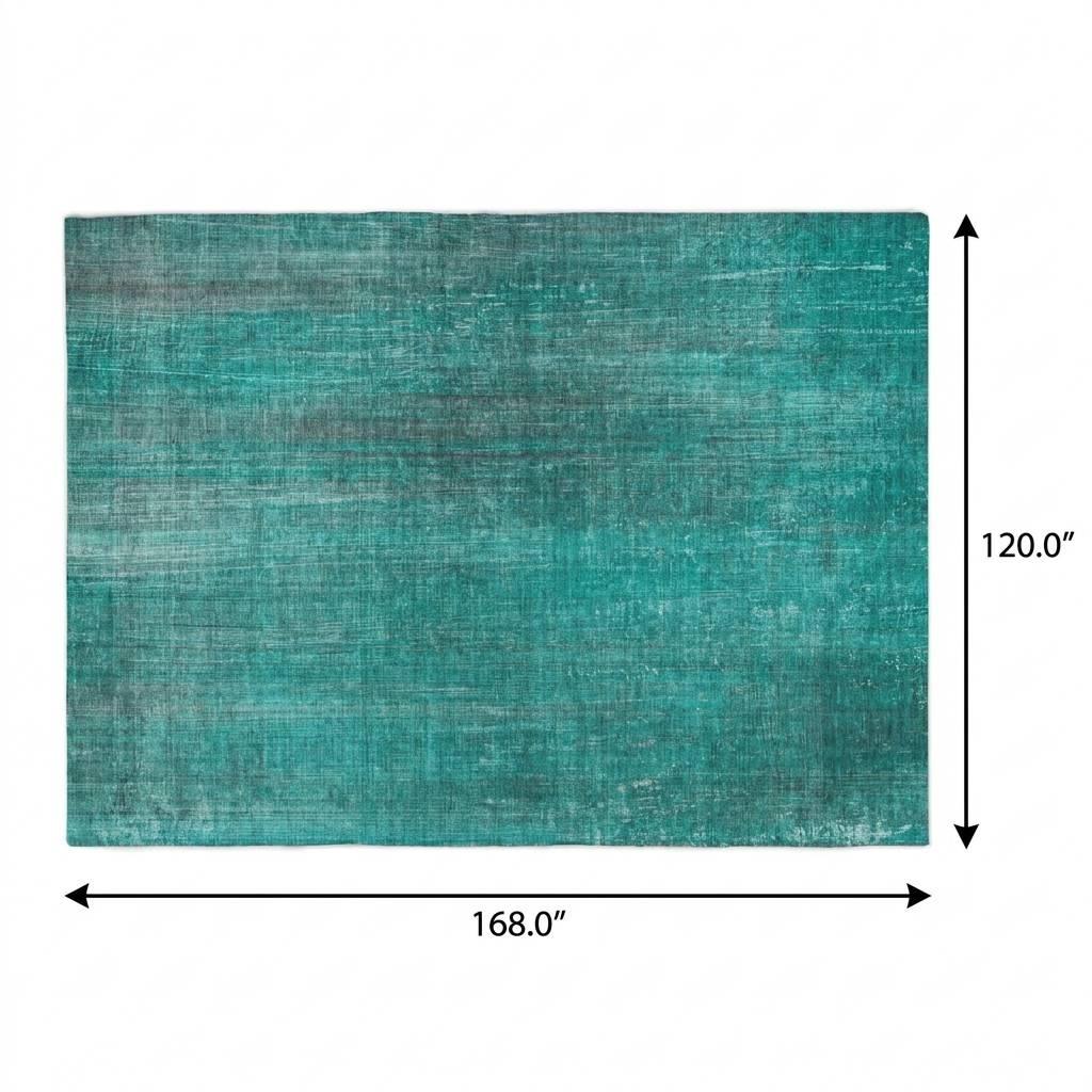 10' X 14' Teal And Gray Striped Shag Washable Area Rug With UV Protection - HomeRoots - Flyclothing LLC