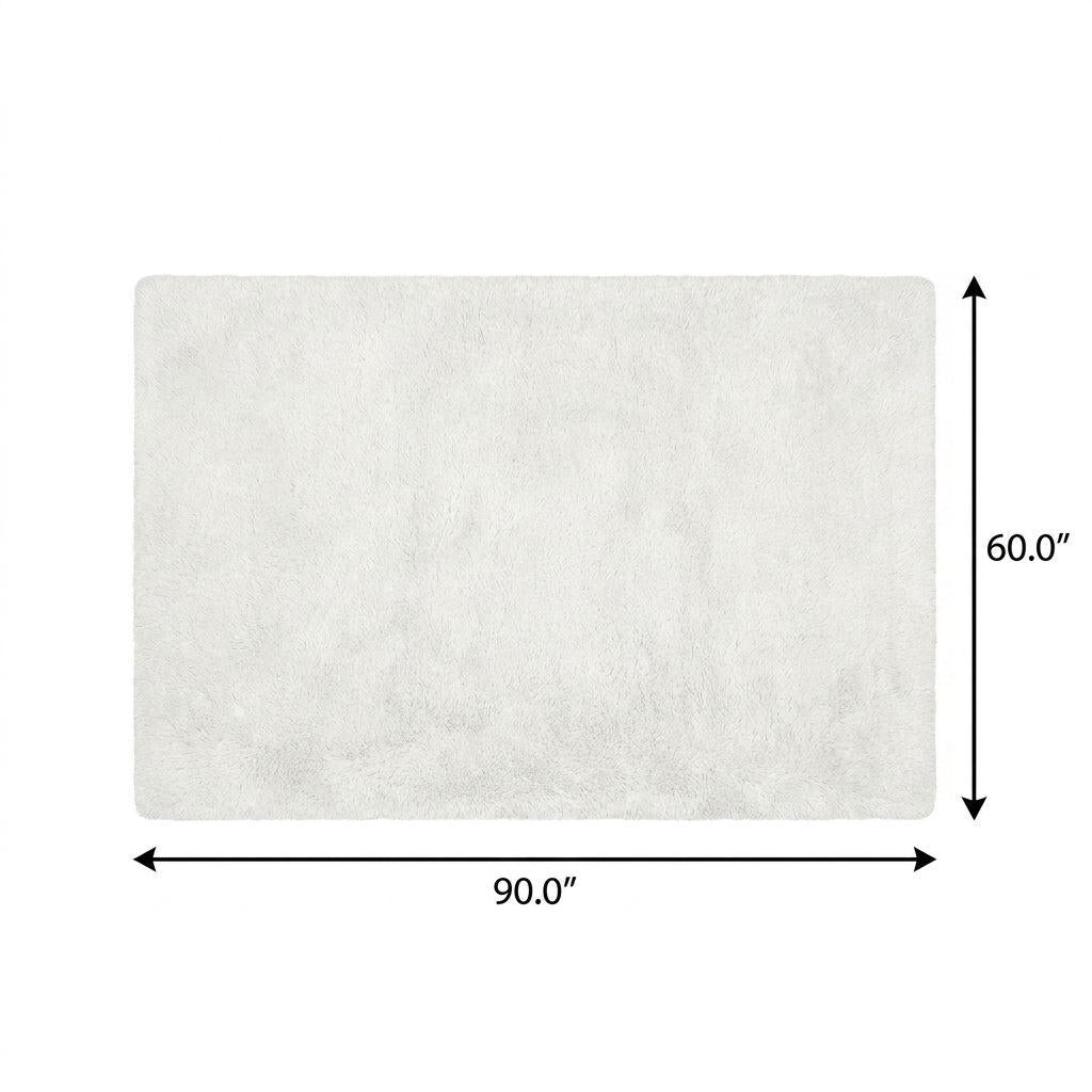 5' X 8' Green And Ivory Abstract Shag Washable Area Rug With UV Protection - HomeRoots - Flyclothing LLC
