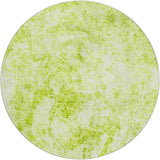 8' Green And Ivory Abstract Shag Washable Round Rug With UV Protection - HomeRoots - Flyclothing LLC