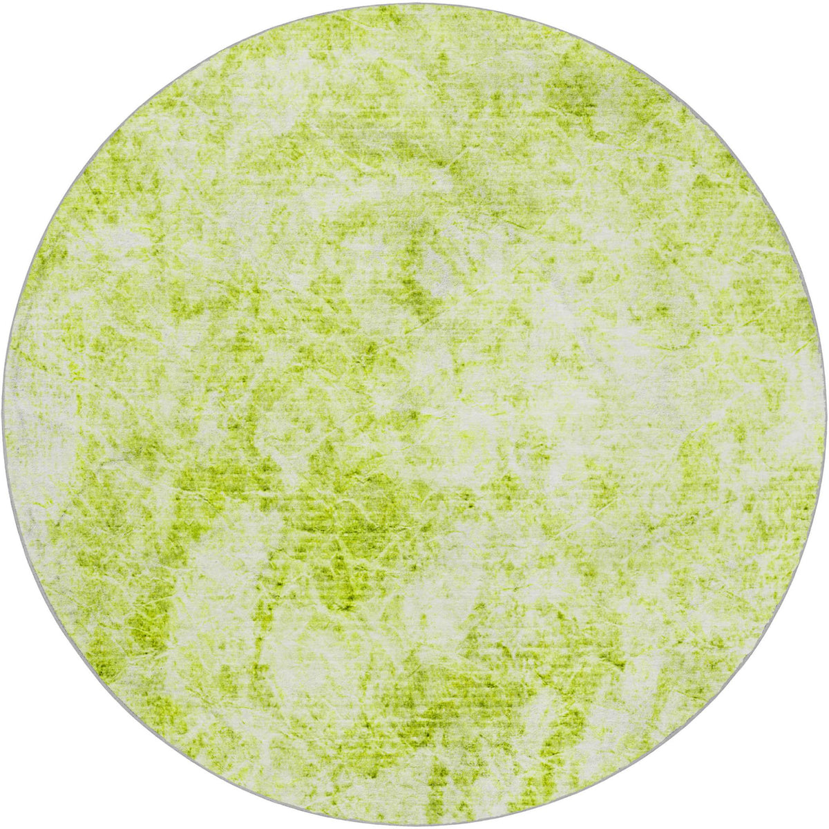 8' Green And Ivory Abstract Shag Washable Round Rug With UV Protection - HomeRoots - Flyclothing LLC