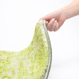 8' Green And Ivory Abstract Shag Washable Round Rug With UV Protection - HomeRoots - Flyclothing LLC
