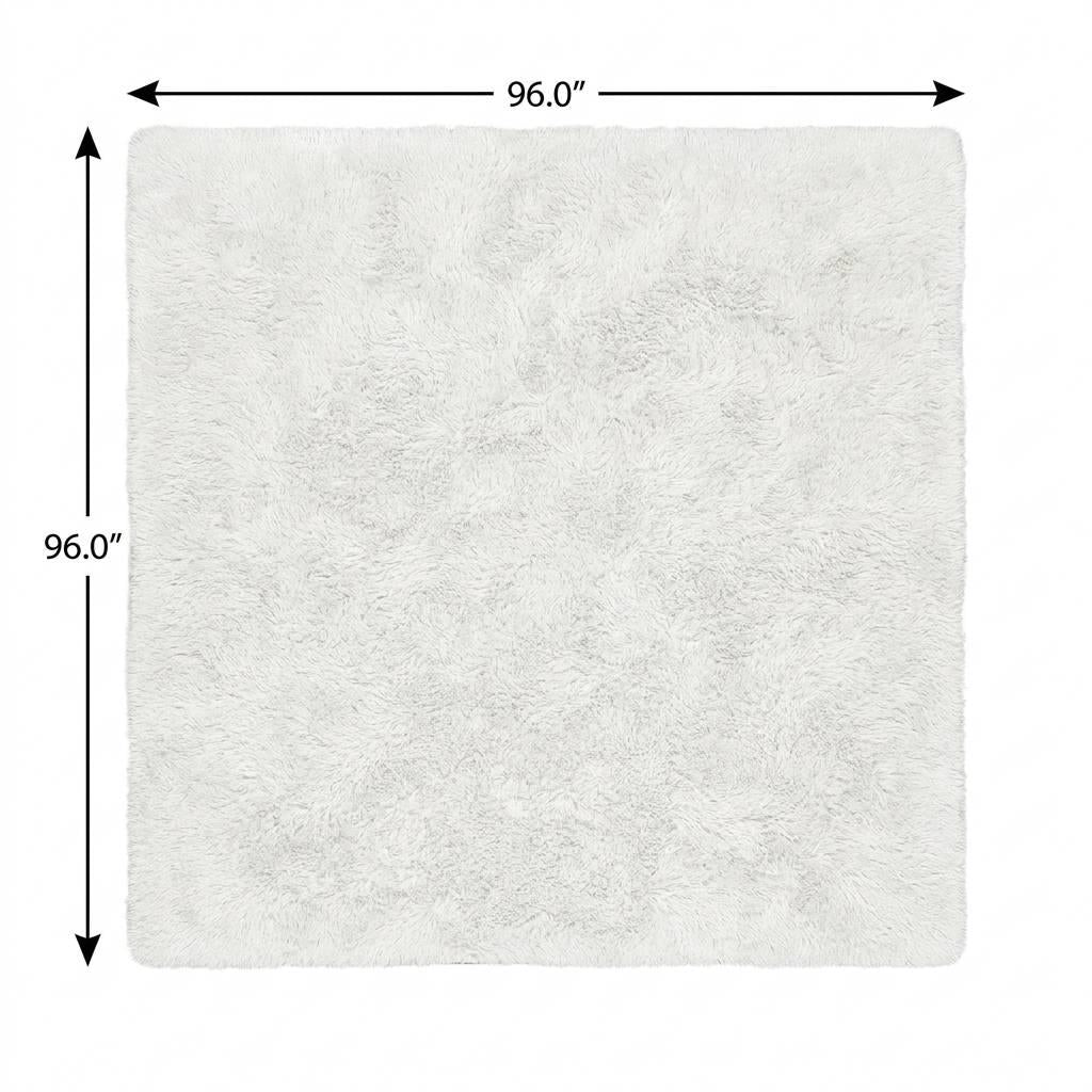 8' Green And Ivory Abstract Shag Washable Round Rug With UV Protection - HomeRoots - Flyclothing LLC