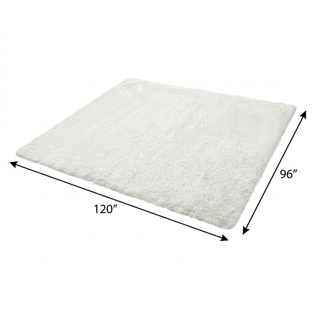 8' X 10' Green And Ivory Abstract Shag Washable Area Rug With UV Protection - HomeRoots - Flyclothing LLC