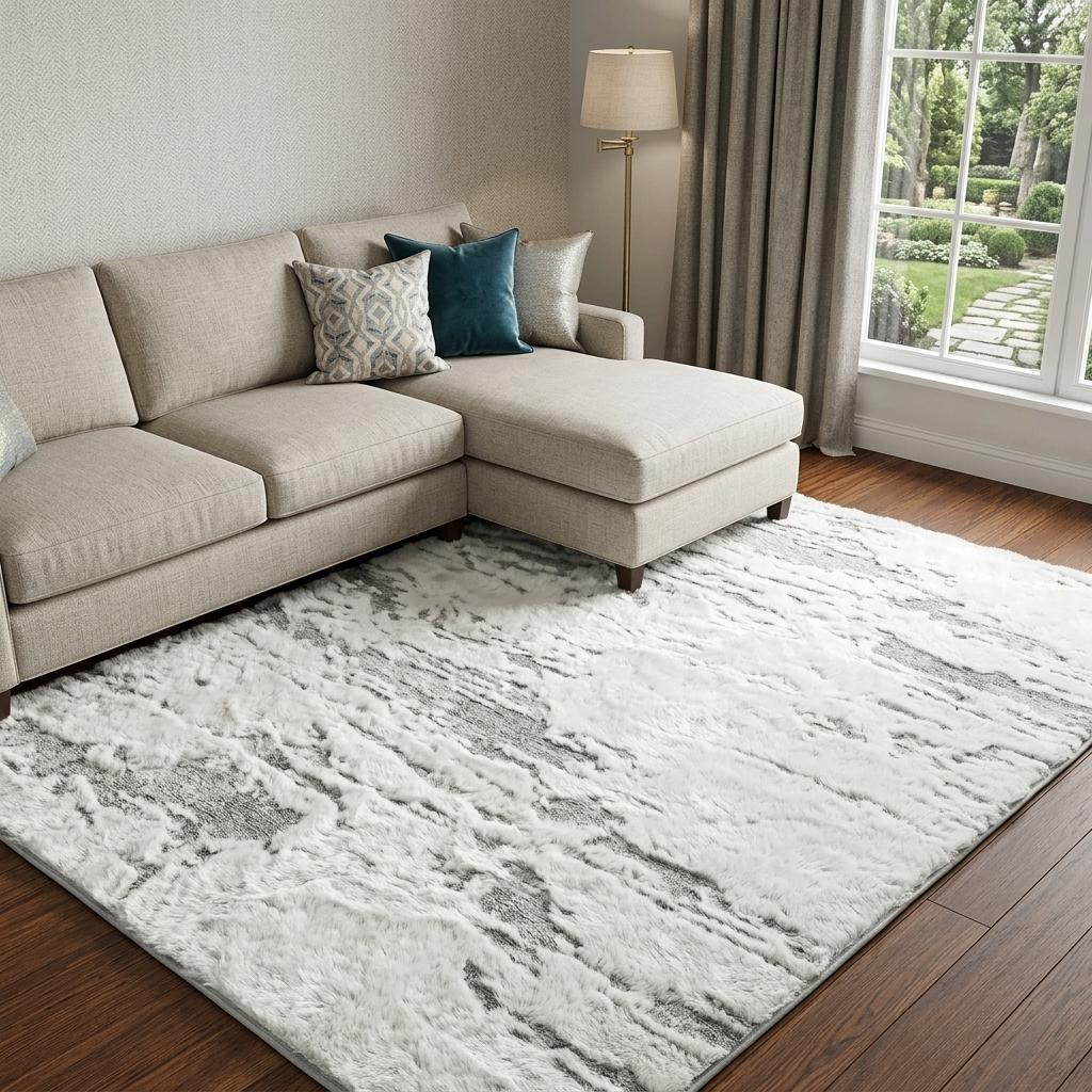 10' X 14' Green And Ivory Abstract Shag Washable Area Rug With UV Protection - HomeRoots - Flyclothing LLC