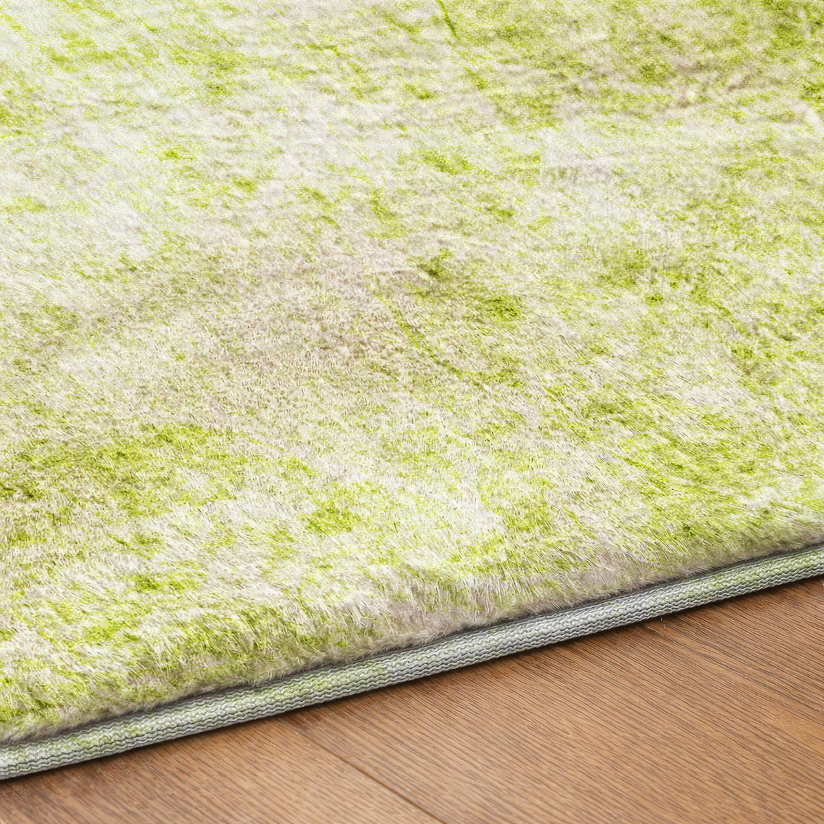 10' X 14' Green And Ivory Abstract Shag Washable Area Rug With UV Protection - HomeRoots - Flyclothing LLC