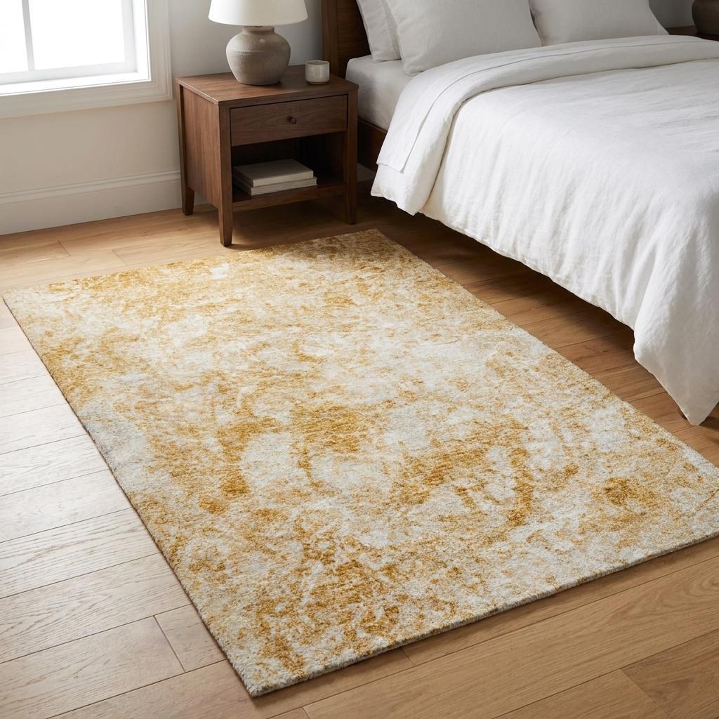 3' X 5' Beige And Ivory Abstract Shag Washable Area Rug With UV Protection - HomeRoots - Flyclothing LLC