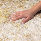 3' X 5' Beige And Ivory Abstract Shag Washable Area Rug With UV Protection - HomeRoots - Flyclothing LLC
