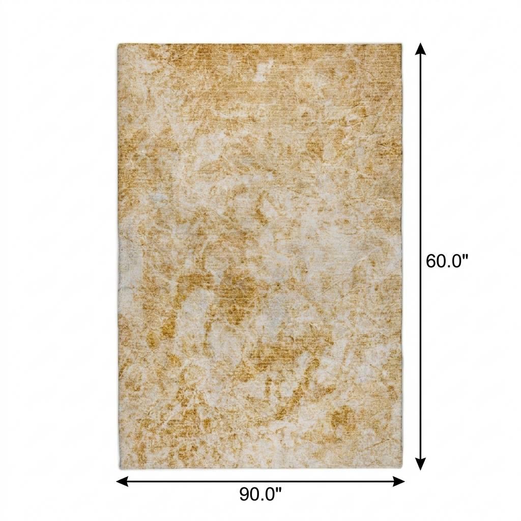 5' X 8' Beige And Ivory Abstract Shag Washable Area Rug With UV Protection - HomeRoots - Flyclothing LLC