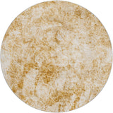 8' Beige And Ivory Abstract Shag Washable Round Rug With UV Protection - HomeRoots - Flyclothing LLC