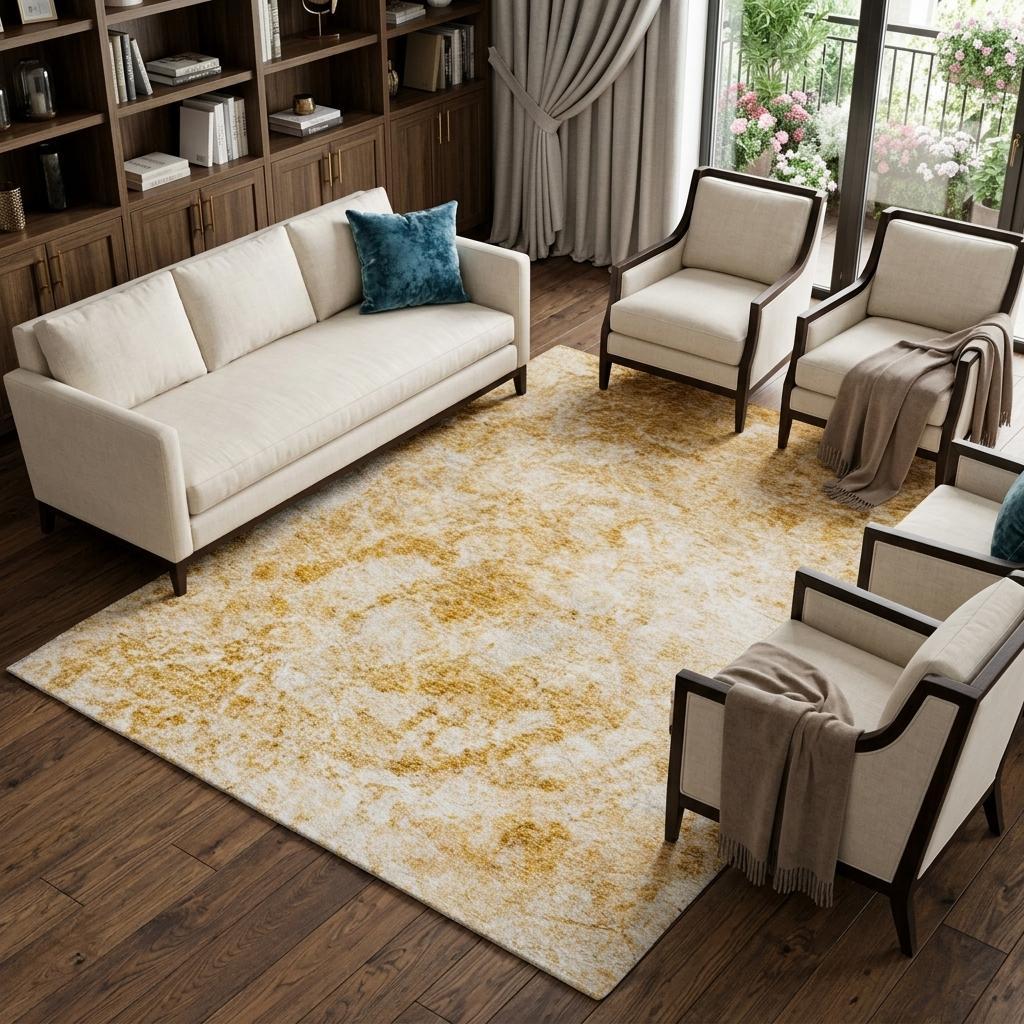 8' X 10' Beige And Ivory Abstract Shag Washable Area Rug With UV Protection - HomeRoots - Flyclothing LLC