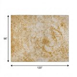 8' X 10' Beige And Ivory Abstract Shag Washable Area Rug With UV Protection - HomeRoots - Flyclothing LLC