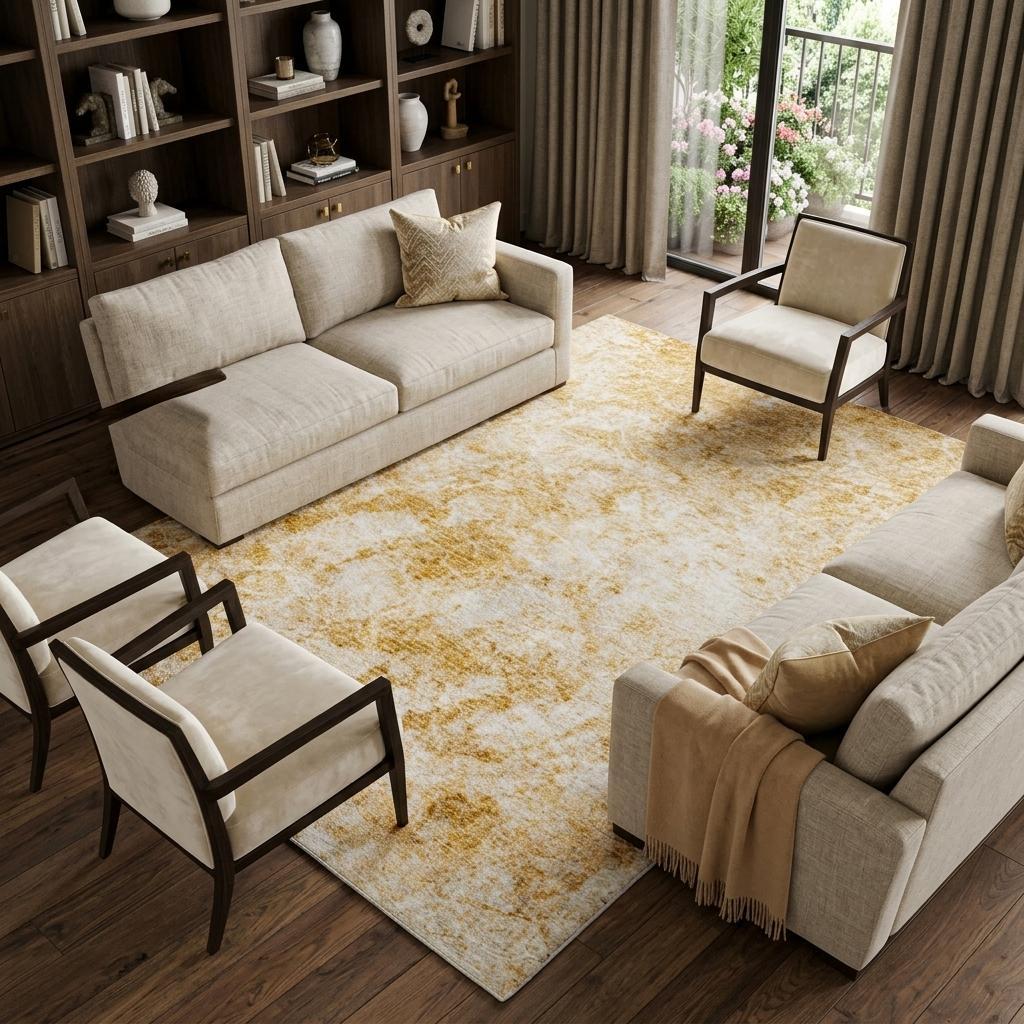 9' X 12' Beige And Ivory Abstract Shag Washable Area Rug With UV Protection - HomeRoots - Flyclothing LLC