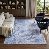 10' X 14' Blue And Ivory Abstract Shag Washable Area Rug With UV Protection - HomeRoots - Flyclothing LLC