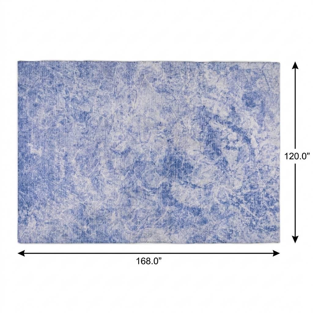 10' X 14' Blue And Ivory Abstract Shag Washable Area Rug With UV Protection - HomeRoots - Flyclothing LLC