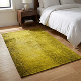 3' X 5' Gold And Gray Abstract Shag Washable Area Rug With UV Protection - HomeRoots - Flyclothing LLC