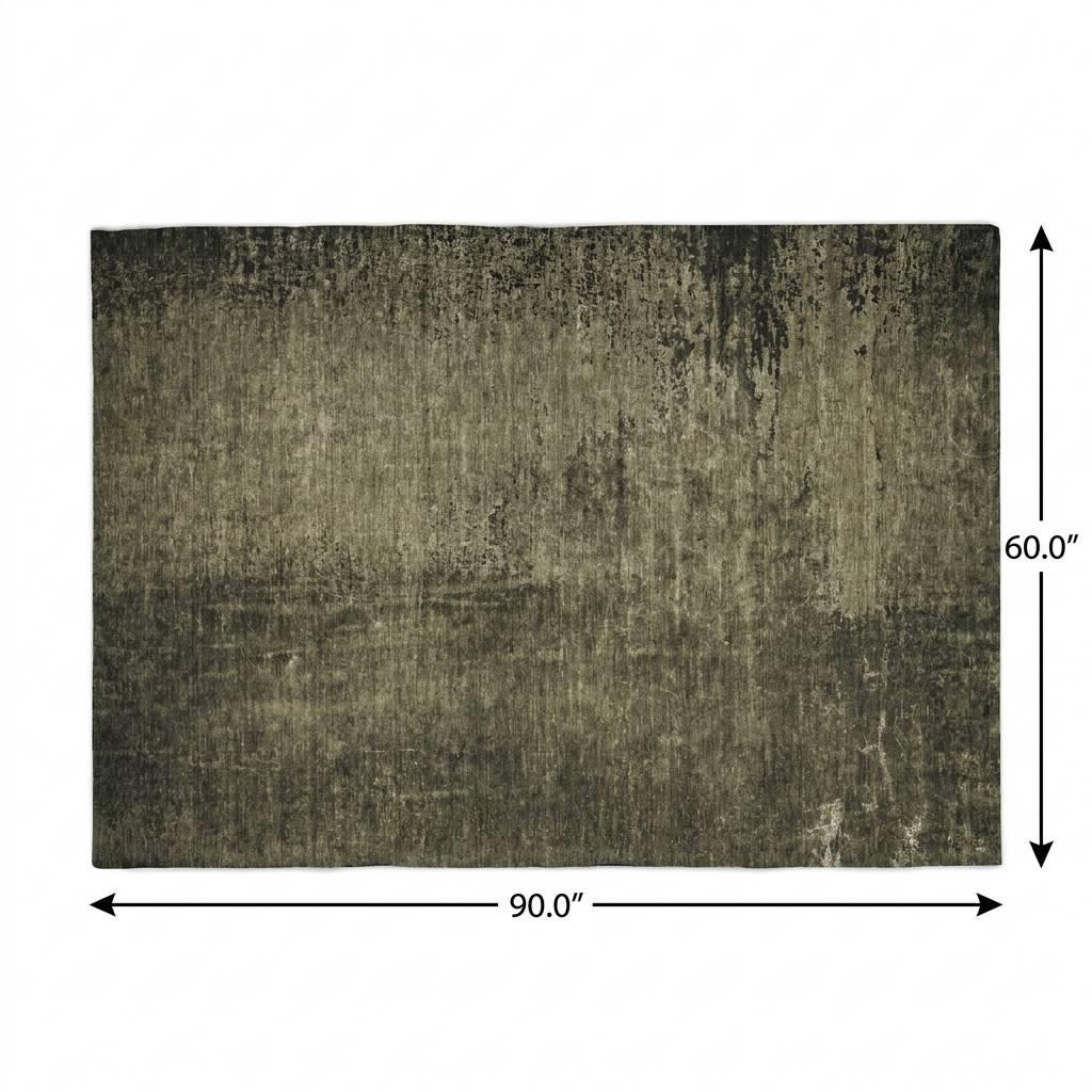 5' X 8' Gray And Charcoal Abstract Shag Washable Area Rug With UV Protection - HomeRoots - Flyclothing LLC