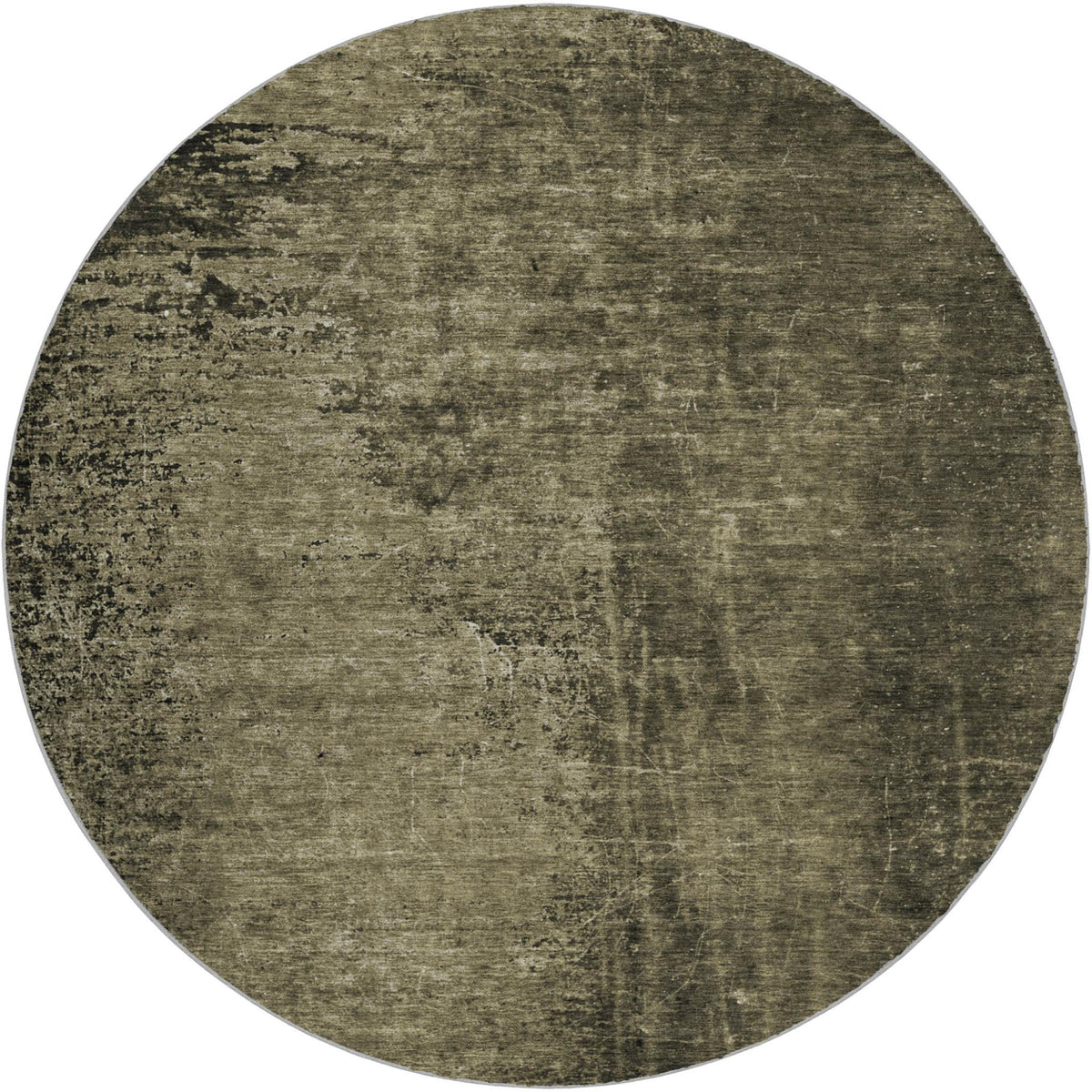 8' Gray And Charcoal Abstract Shag Washable Round Rug With UV Protection - HomeRoots - Flyclothing LLC