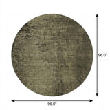 8' Gray And Charcoal Abstract Shag Washable Round Rug With UV Protection - HomeRoots - Flyclothing LLC
