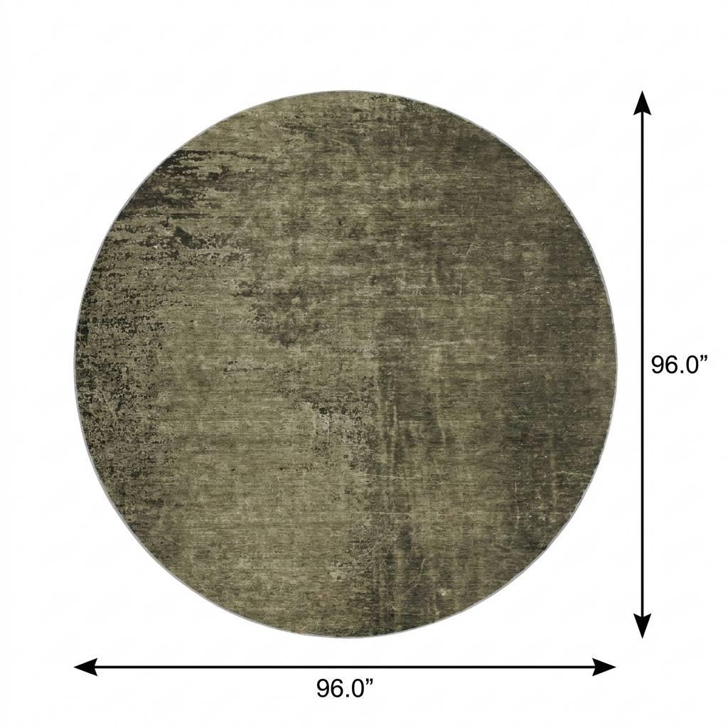 8' Gray And Charcoal Abstract Shag Washable Round Rug With UV Protection - HomeRoots - Flyclothing LLC