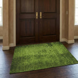 3' X 5' Green And Charcoal Abstract Shag Washable Area Rug With UV Protection - HomeRoots - Flyclothing LLC