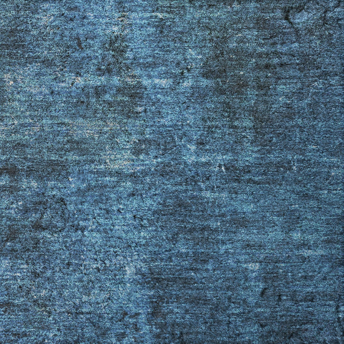 8' Navy Blue And Charcoal Abstract Shag Washable Round Rug With UV Protection - HomeRoots - Flyclothing LLC