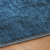 8' X 10' Navy Blue And Charcoal Abstract Shag Washable Area Rug With UV Protection - HomeRoots - Flyclothing LLC