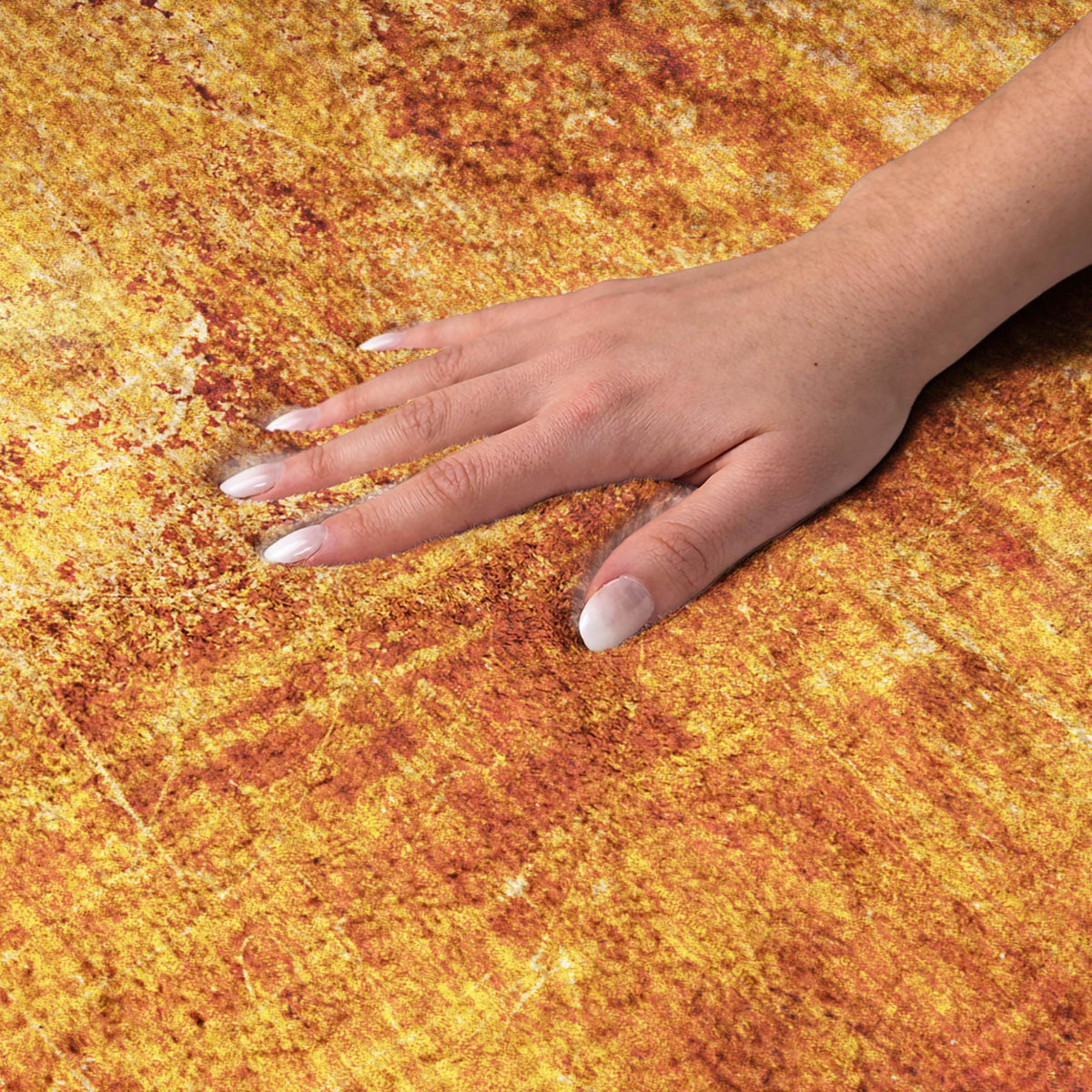 3' X 5' Orange And Charcoal Abstract Shag Washable Area Rug With UV Protection - HomeRoots - Flyclothing LLC