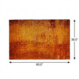 3' X 5' Orange And Charcoal Abstract Shag Washable Area Rug With UV Protection - HomeRoots - Flyclothing LLC