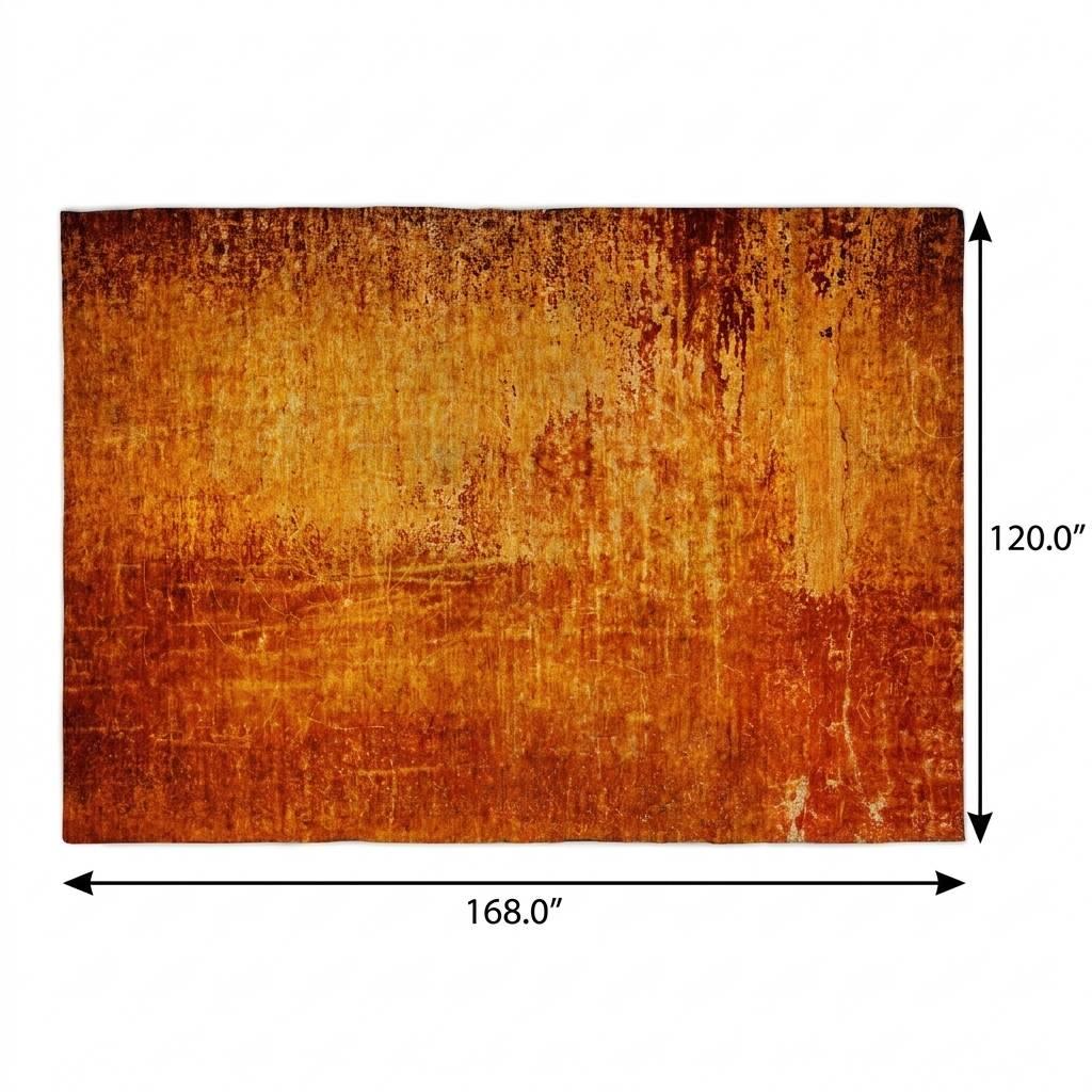 10' X 14' Orange And Charcoal Abstract Shag Washable Area Rug With UV Protection - HomeRoots - Flyclothing LLC