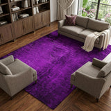 8' X 10' Purple And Charcoal Abstract Shag Washable Area Rug With UV Protection - HomeRoots - Flyclothing LLC
