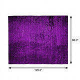 8' X 10' Purple And Charcoal Abstract Shag Washable Area Rug With UV Protection - HomeRoots - Flyclothing LLC