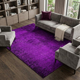 9' X 12' Purple And Charcoal Abstract Shag Washable Area Rug With UV Protection - HomeRoots - Flyclothing LLC